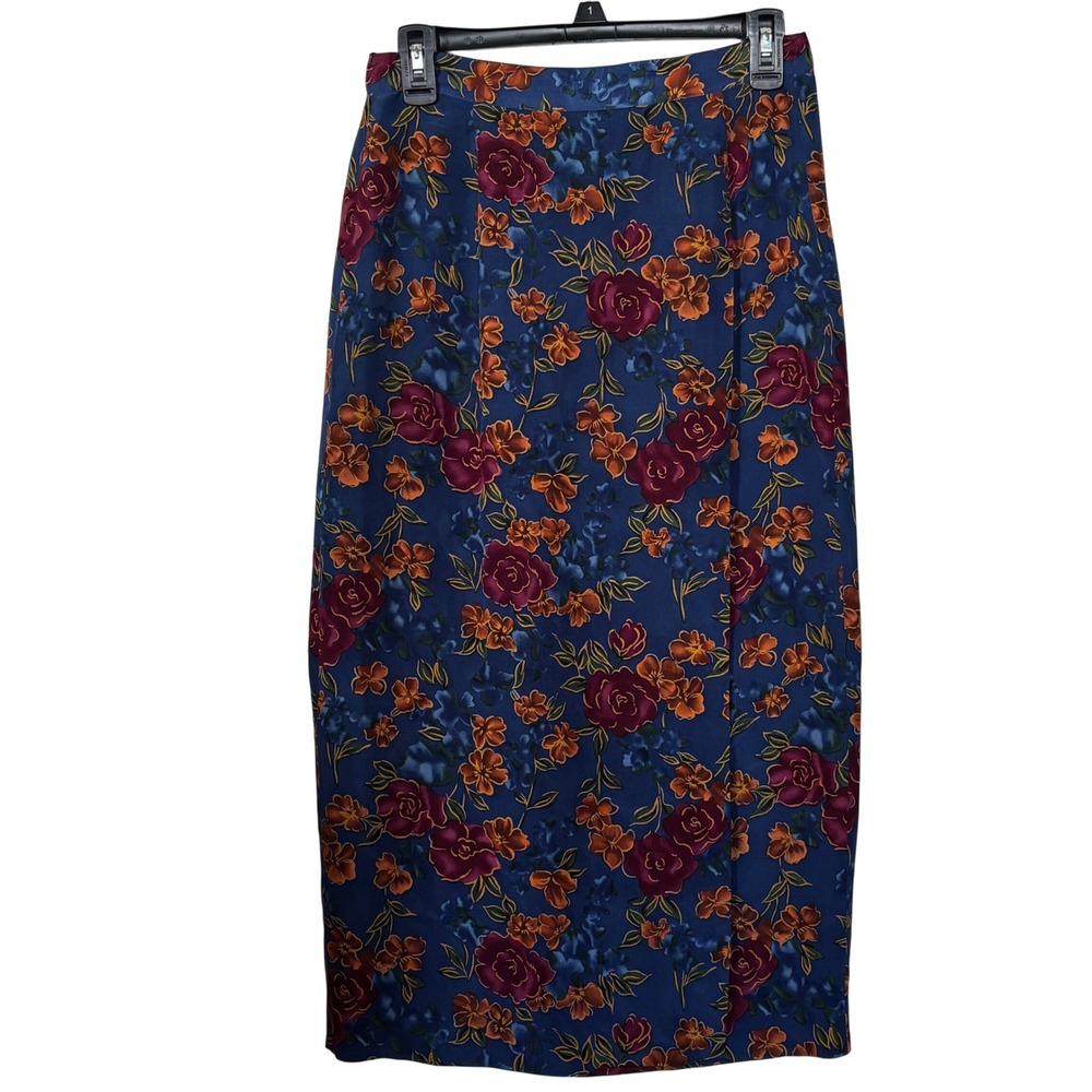 Vintage Jennifer Moore Petites Women's Pencil Skirt 6P Multicolor Wrap Floral
